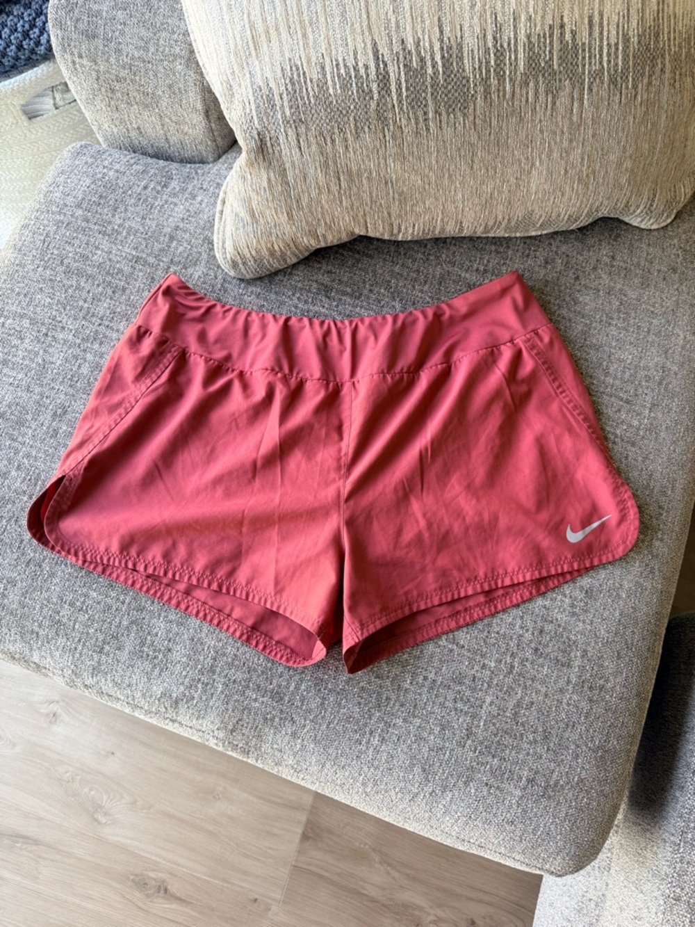 Nike Women’s Coral Athletic Shorts with Reflective Swoosh